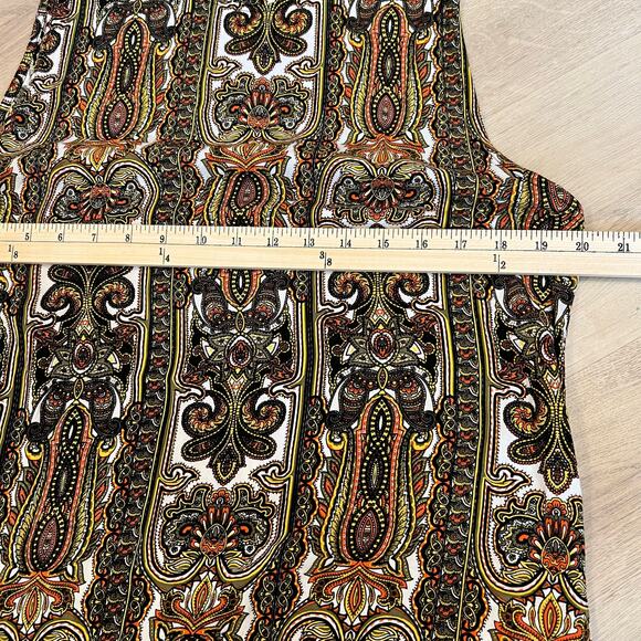 MOTEL Paisley Mockneck Sleeveless Shift Mini Dress Size M - Picture 7 of 9